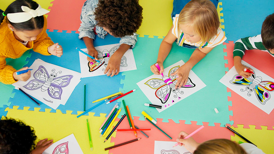 Children crafting